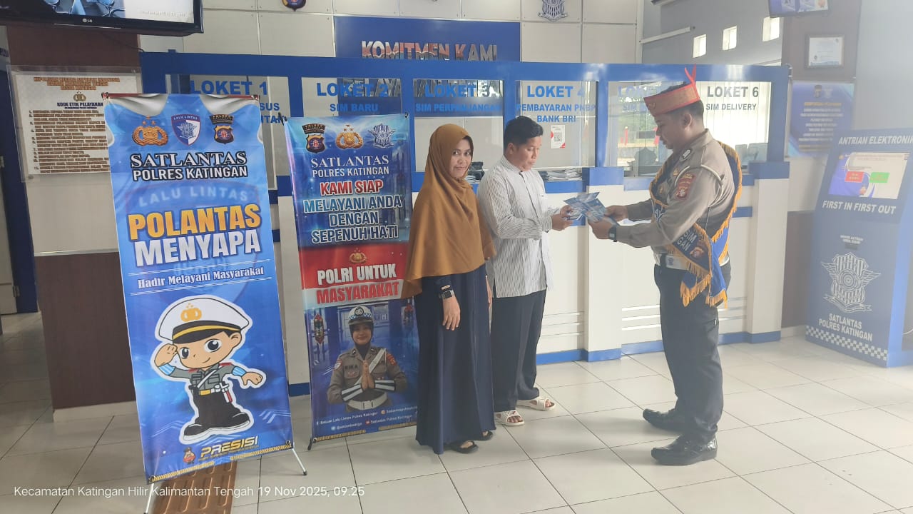 Satpas Katingan Berikan Pelayanan Publik Polantas Menyapa Dengan Humanis