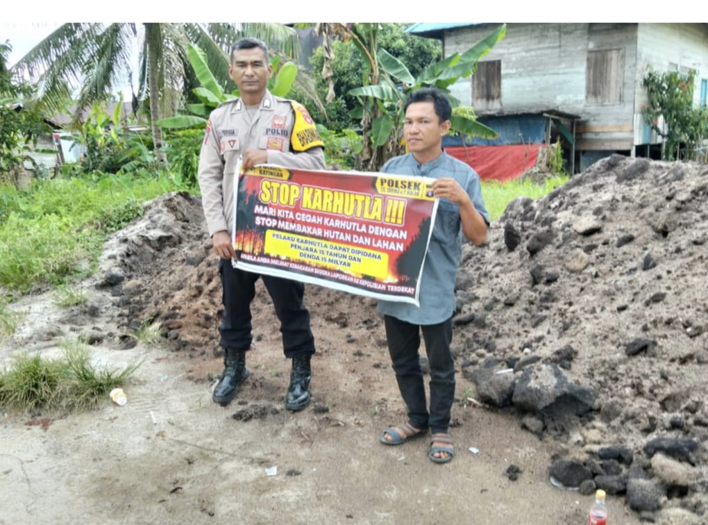 ‎Ciptakan lingkungan sehat Polsek Tws Garing dan Pulau Malan sosialisasi Stop Karhutla.‎