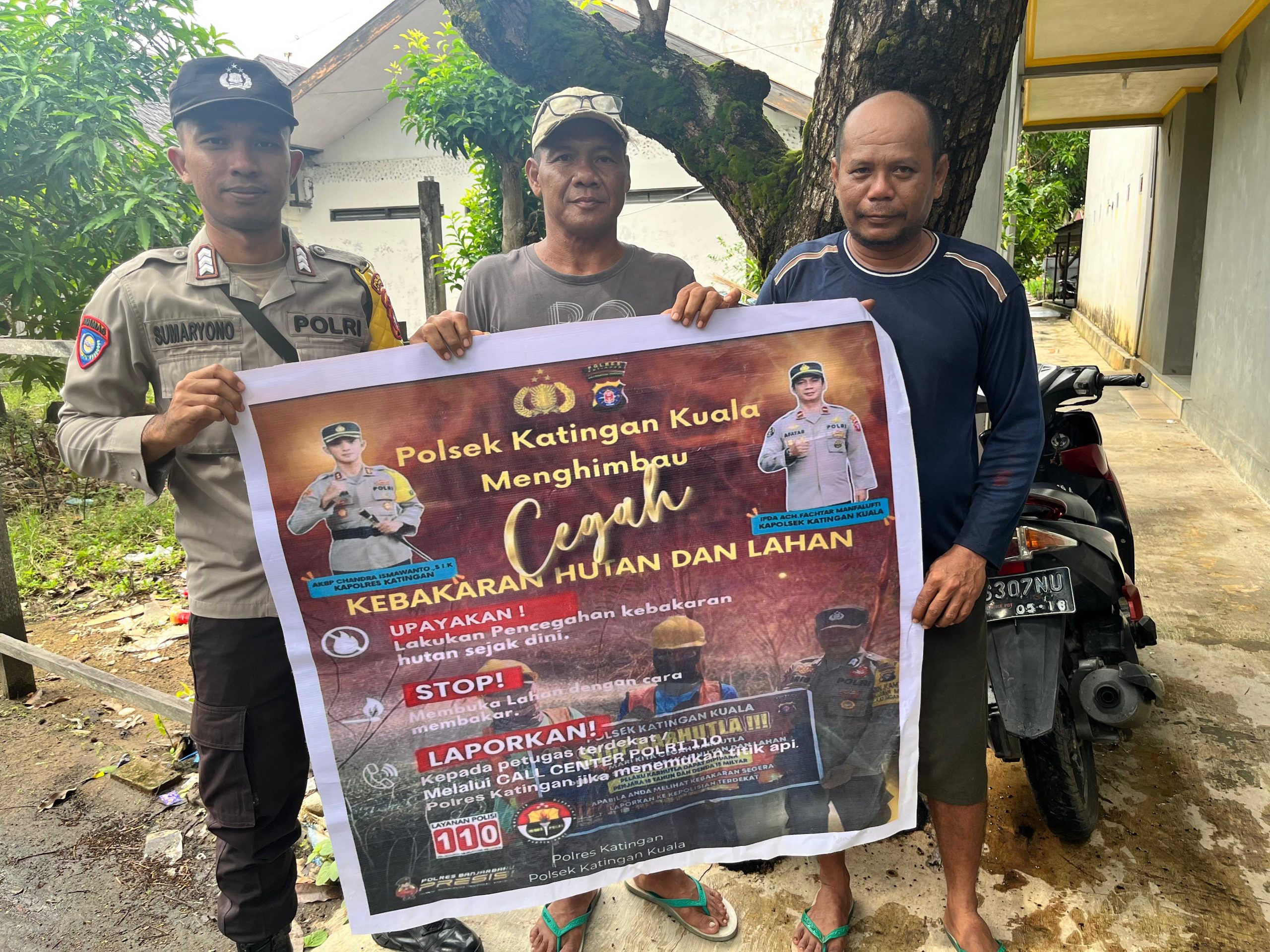 Bhabinkamtibmas Polsek Katingan Kuala Himbau Masyarakat Untuk Tidak Membakar Hutan dan Lahan