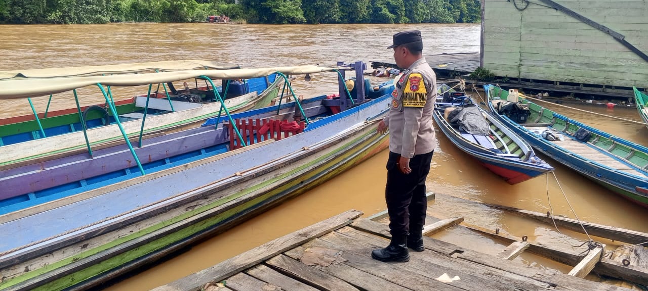 Debit Air terpantau normal, Polsek Katingan Hulu dan Bukit Raya Imbau Warga agar tetap waspada.