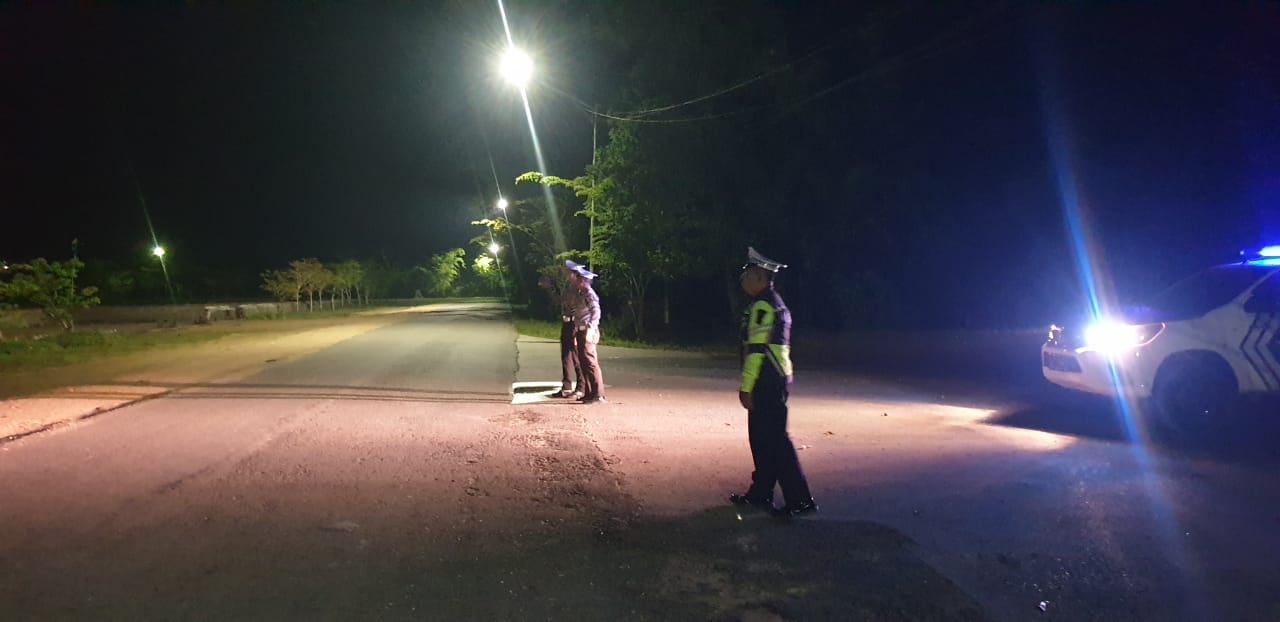 Sat Lantas Polres Lamandau Gelar Patroli Malam di Objek Vital Demi Ciptakan Kamtibmas Kondusif
