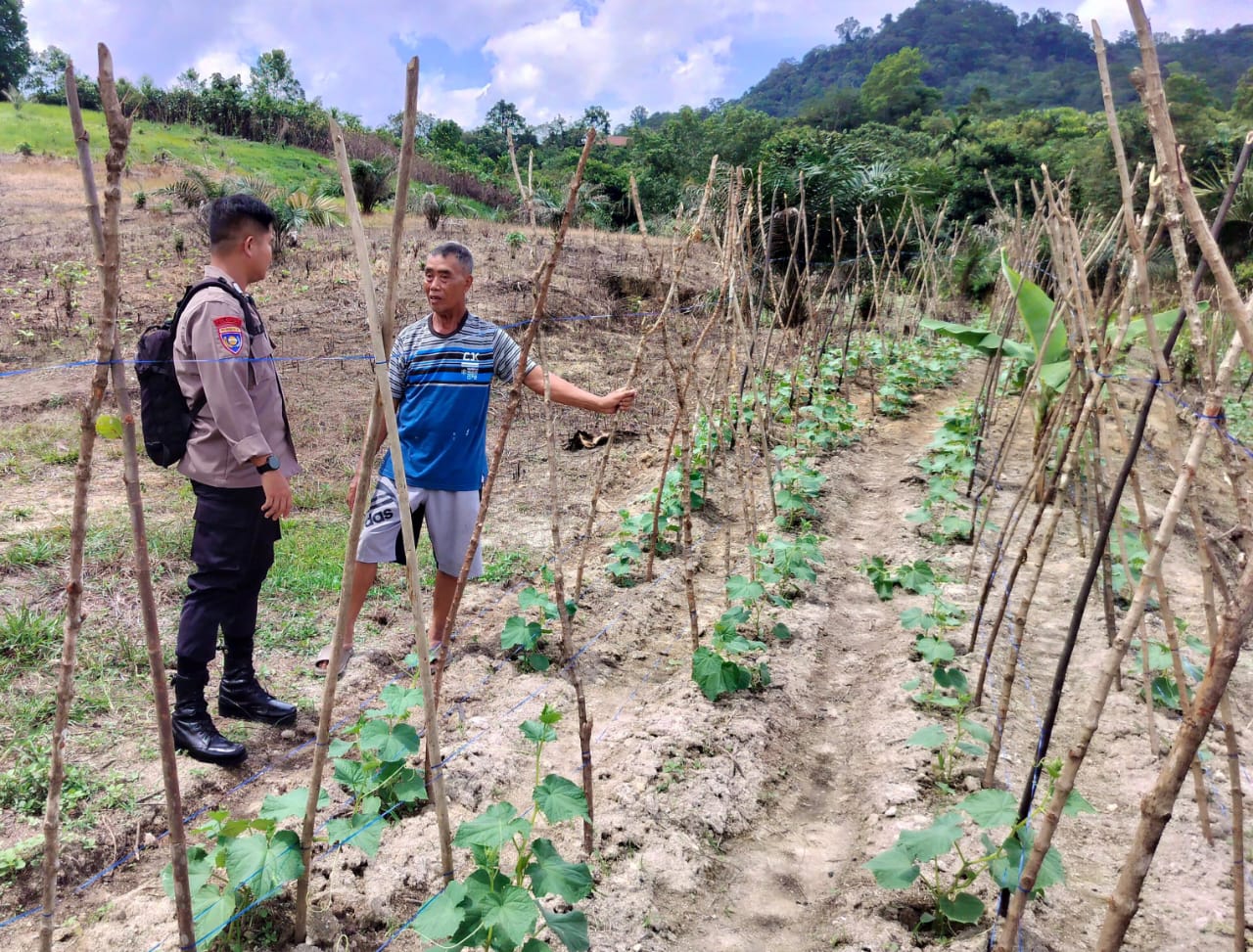 Dukung Ketahanan Pangan, Bhabinkamtibmas Polsek Delang Silaturahmi ke masyarakat terkait Program Asta Cita Presiden RI