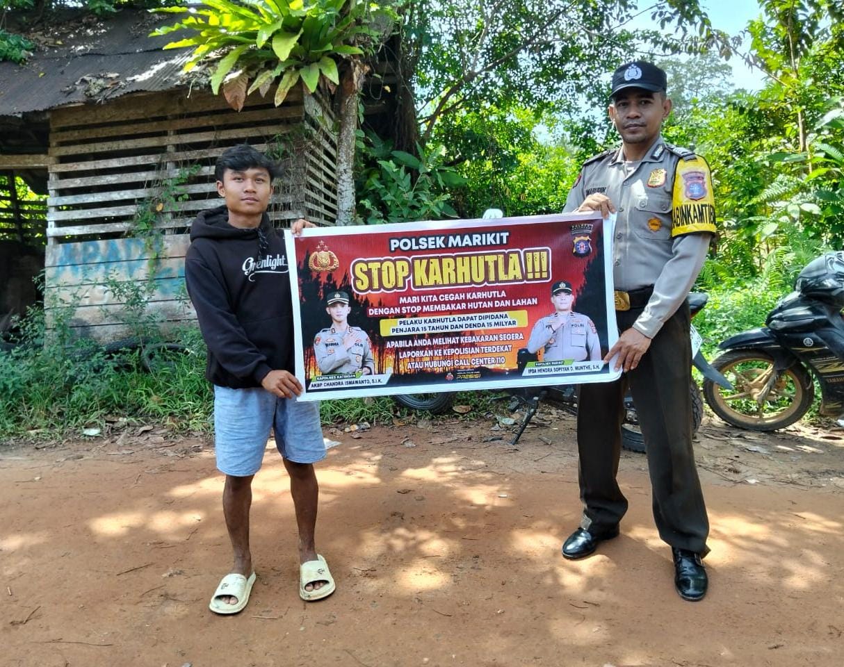Karhutla Polsek Marikit Rutin Sosialisasi Karhutla diwilayah Kec. Marikit, Kab. Katingan.