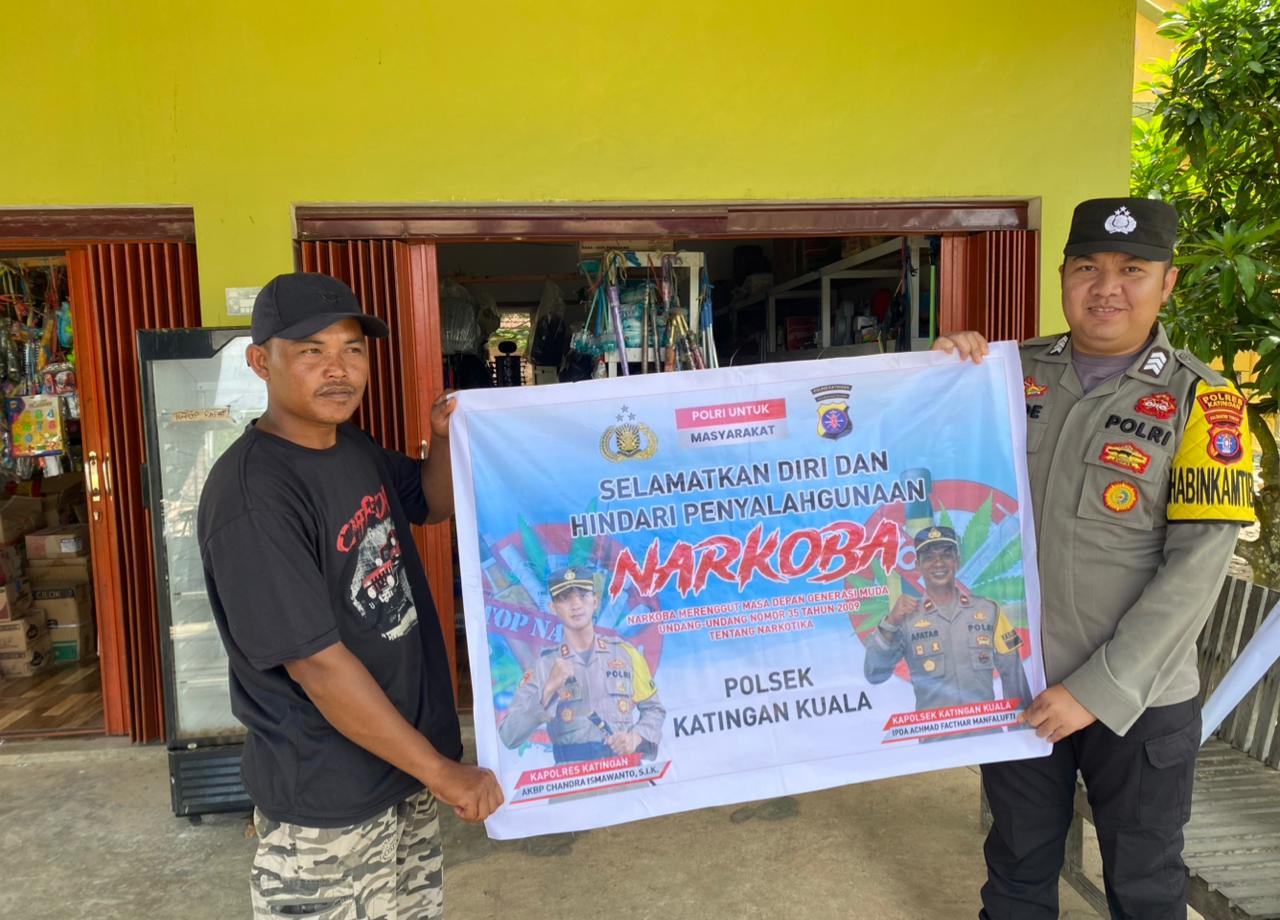 Bhabinkamtibmas Polsek Katingan Hulu dan Bukit Raya Imbau Warga Jauhi Narkoba.