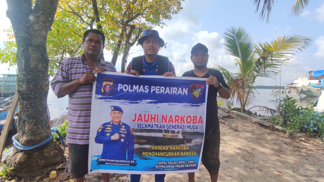 Ditpolairud Polda Kalteng Imbau Warga sekitar Das Kumai Jauhi Narkoba