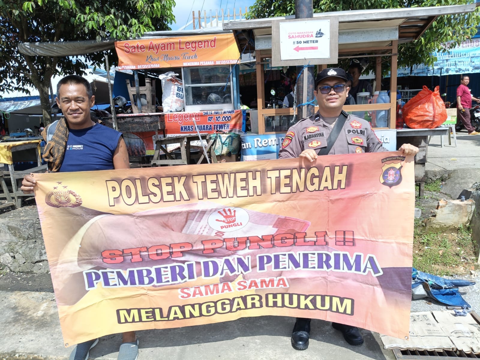 Putus Tindak Pelanggaran Pungli, Personel Polsek Teweh Tengah Himbau Stop Pungli ke Warga