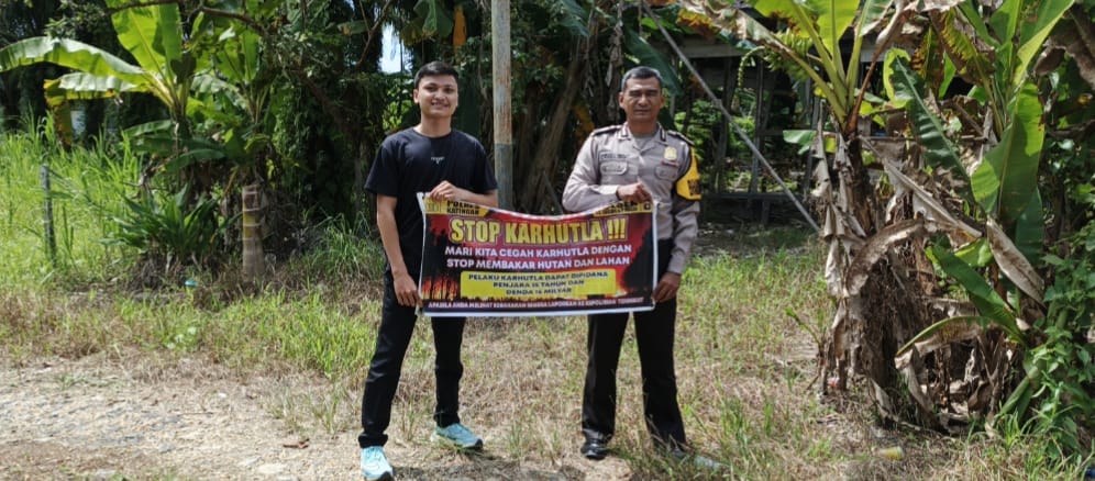 Ciptakan lingkungan sehat Polsek Tws Garing dan Pulau Malan sosialisasi Stop Karhutla.