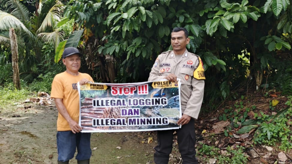 Polsek Tws Garing dan Pulau Malan rutin sosialisasi larangan ilegal Logging dan Meaning.