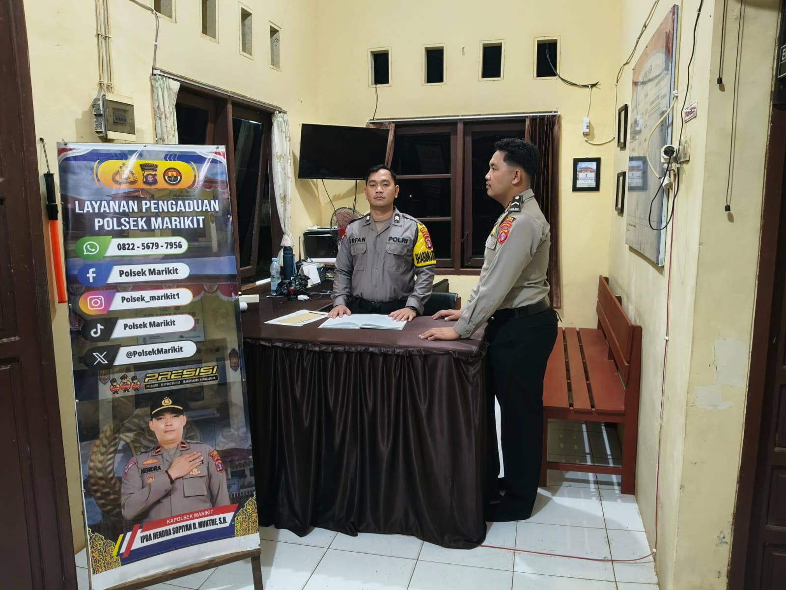 Tingkatkan Keamanan dan Pelayanan Markas Komando (Mako), Pers Polsek Marikit Laksanakan Stand By.