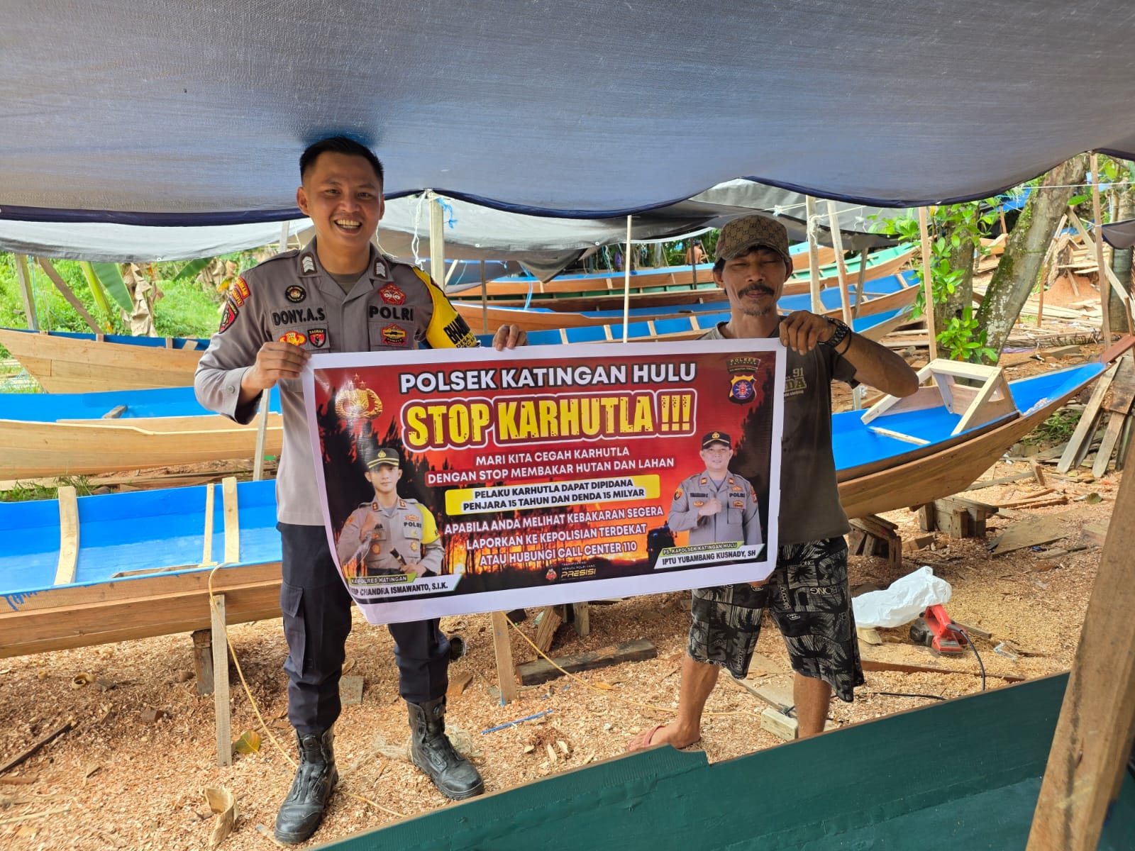 Polsek Katingan Hulu sosialisasi Stop Karhutla.