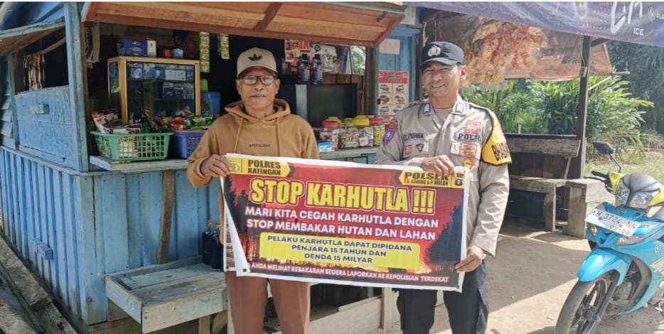 ‎Ciptakan lingkungan sehat Polsek Tws Garing dan Pulau Malan sosialisasi Stop Karhutla.
