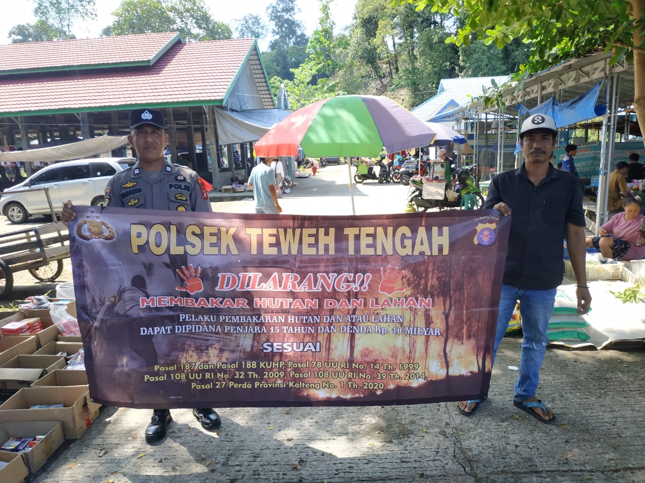 Himbau Tentang Bahaya Membakar Hutan, Polsek Teweh Tengah Sampaikan Stop Karhutla kepada Warga