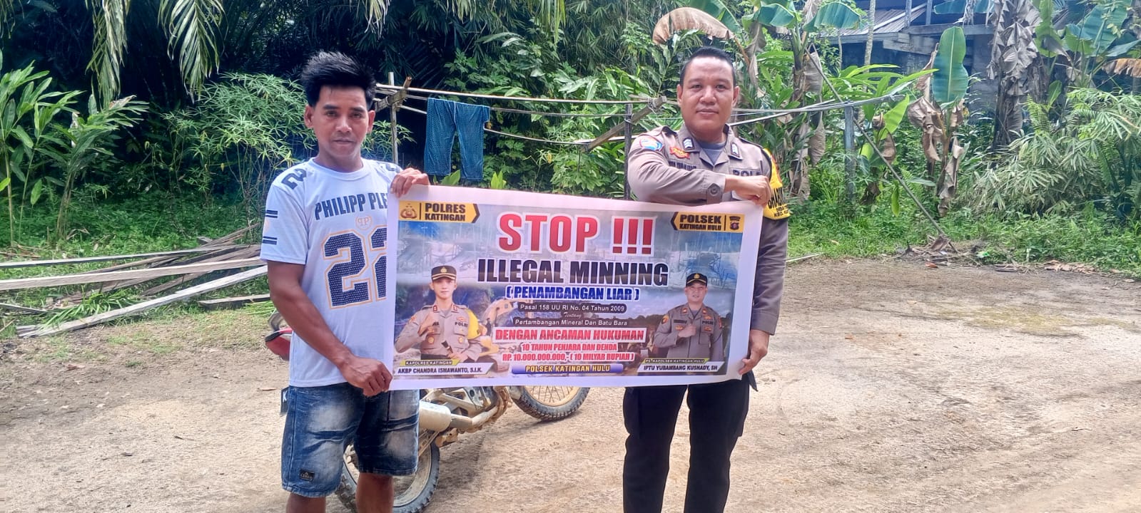Upaya pencegahan Penambangan Emas Tanpa Ijin (PETI) di Kecamatan Katingan Hulu dan Bukit Raya, Bhabinkamtibmas sosialisasi kepada masyarakat.