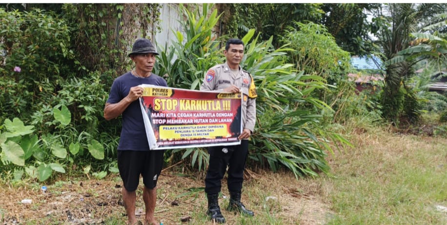 ‎Ciptakan lingkungan sehat Polsek Tws Garing dan Pulau Malan sosialisasi Stop Karhutla.