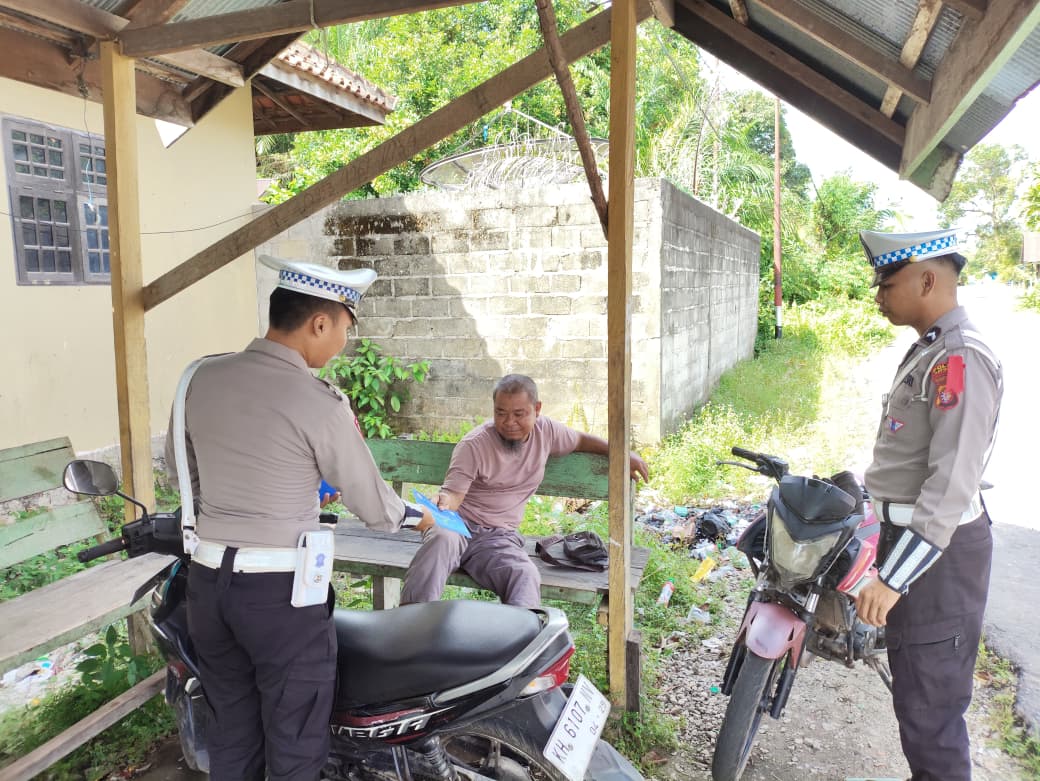 Satlantas Polres Katingan Gelar Sosialisasi Kamseltibcarlantas di Wilayah Katingan