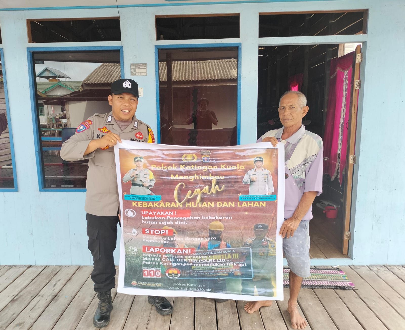 Bhabinkamtibmas Pagatan Hilir Himbau Masyarakat Untuk Tidak Membakar Hutan dan Lahan