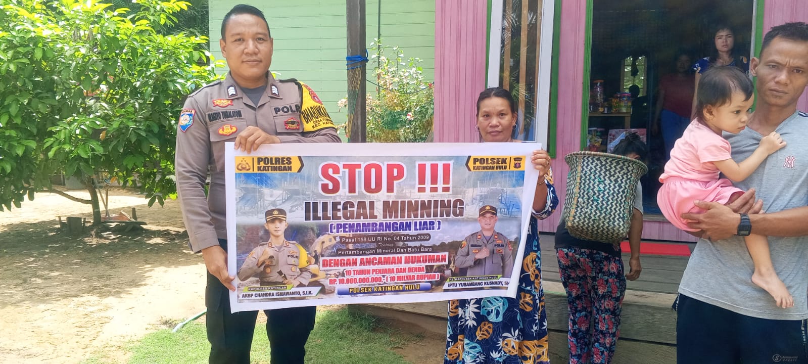 Upaya pencegahan Penambangan Emas Tanpa Ijin (PETI) di Kecamatan Katingan Hulu dan Bukit Raya, Bhabinkamtibmas sosialisasi kepada masyarakat.