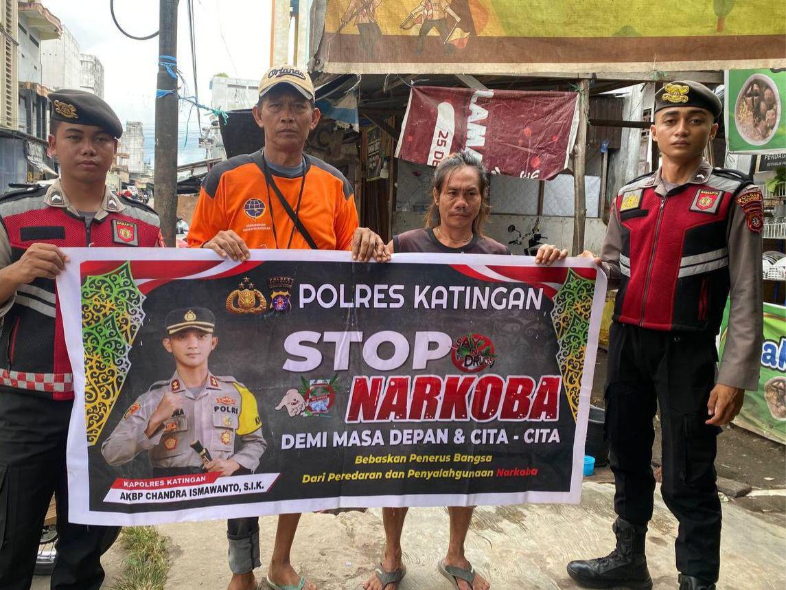 Patroli Pencegahan Narkotika, Sat Samapta Polres Katingan Gencar Lakukan Sosialisasi