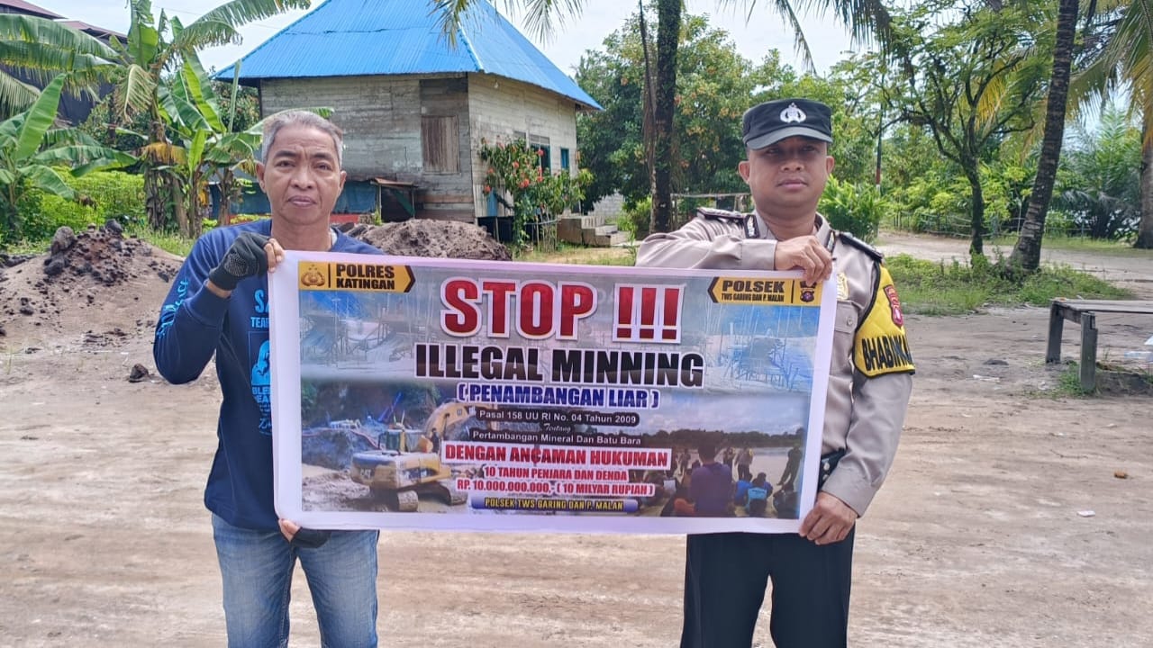 Cegah Kerusakan Lingkungan Polsek Tewang Sangalang Garing dan Pulau Malan Sampaikan Imbauan Ilegal Logging Ilegal Minning