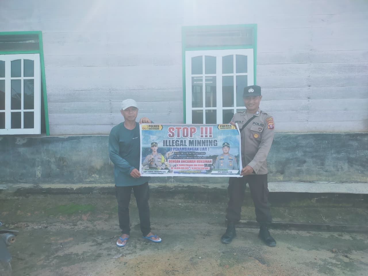 Bhabinkamtibmas Desa kamanto Sosialisasi tentang larangan Illegal Mining.