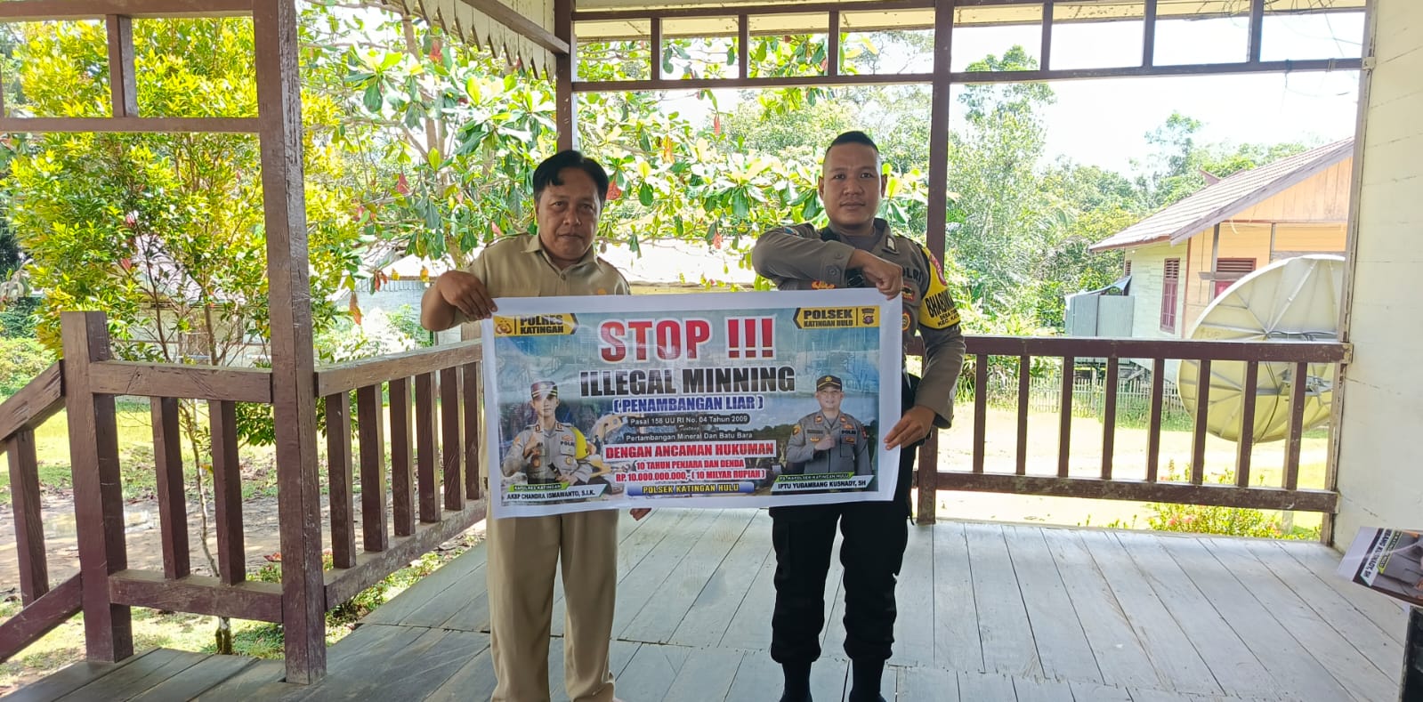 Upaya pencegahan Penambangan Emas Tanpa Ijin (PETI) di Kecamatan Katingan Hulu dan Bukit Raya, Bhabinkamtibmas sosialisasi kepada masyarakat.