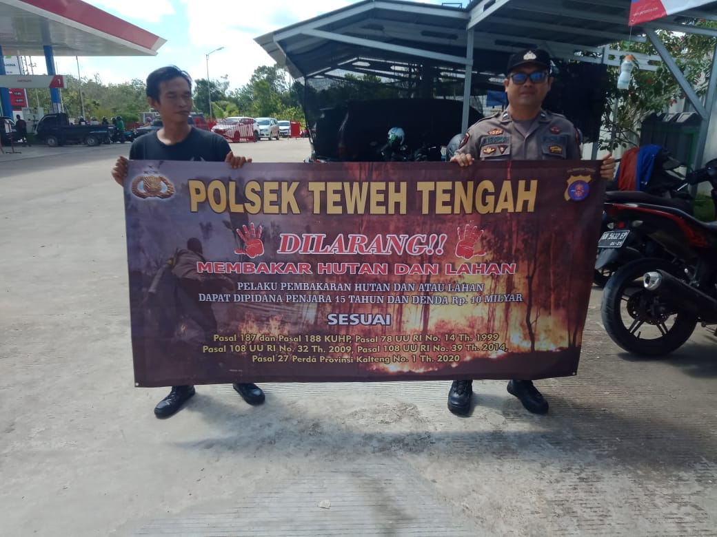 Sosialisasikan Akibat Dari Pembakaran Hutan/Lahan, Polsek Teweh Tengah Sampaikan Bahaya Karhutla Kepada Masyarakat