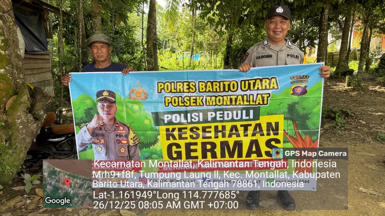 Polsek Montallat Sampaikan Pola Hidup Sehat Kepada Warga, Polsek Montallat Sosialisasikan Germas ke Masyarakat.