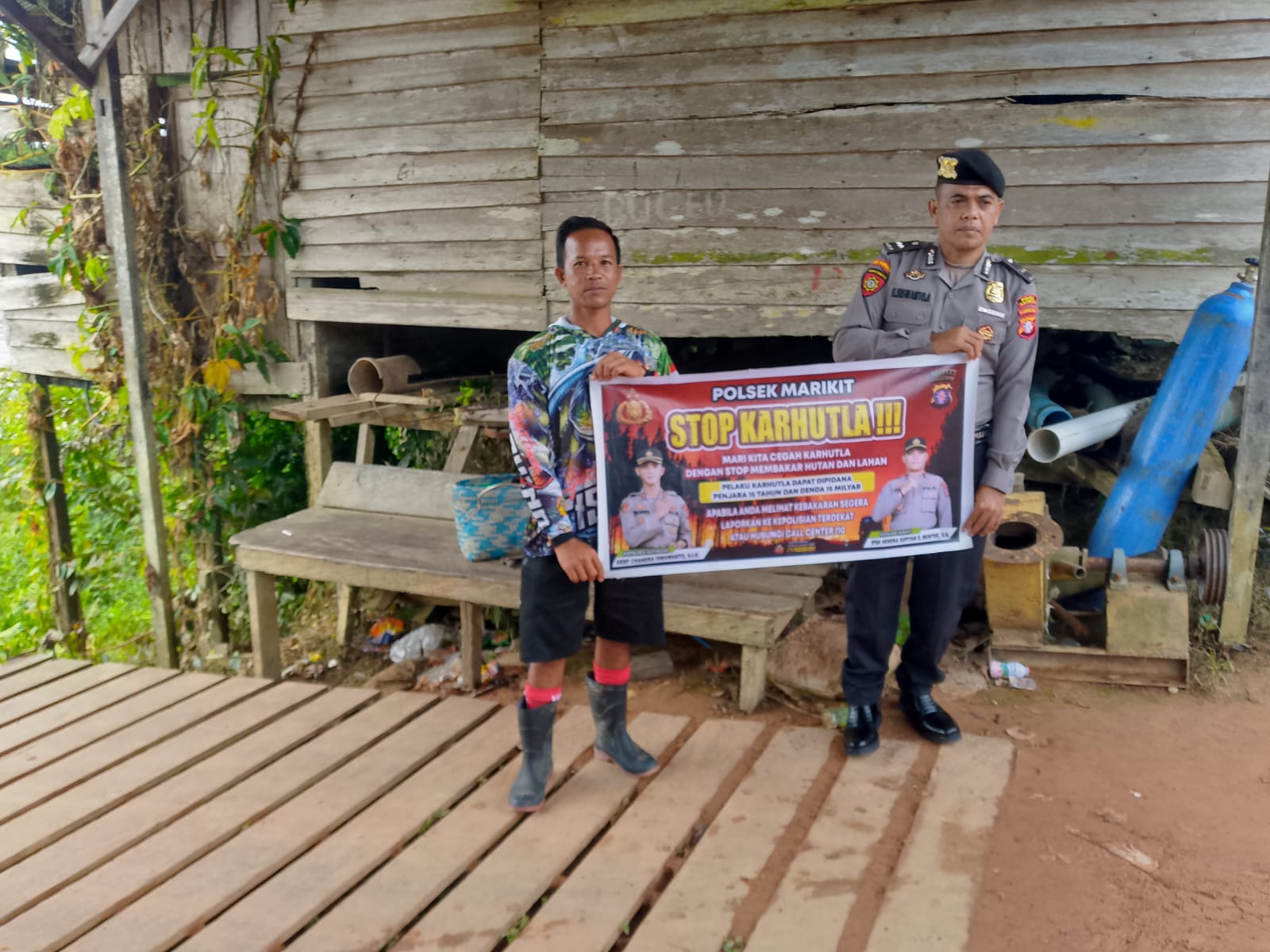 Antisipasi kebakaran Hutan dan Lahan Polsek Marikit Sosialisasi Kebakaran Hutan dan Lahan (Karhutla)