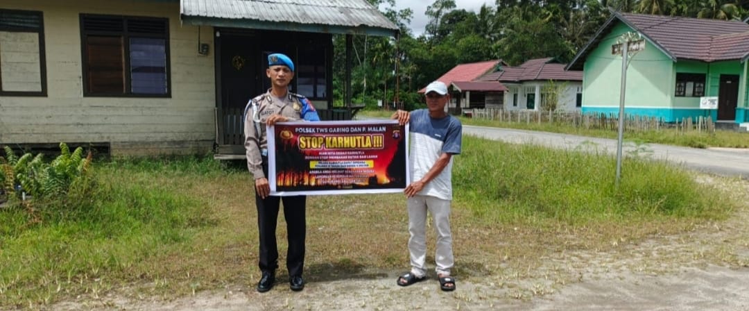 Polsek Tewang Sangalang Garing dan Pulau Malan Imbau Warga Tidak Membuka Lahan Dengan Membakar