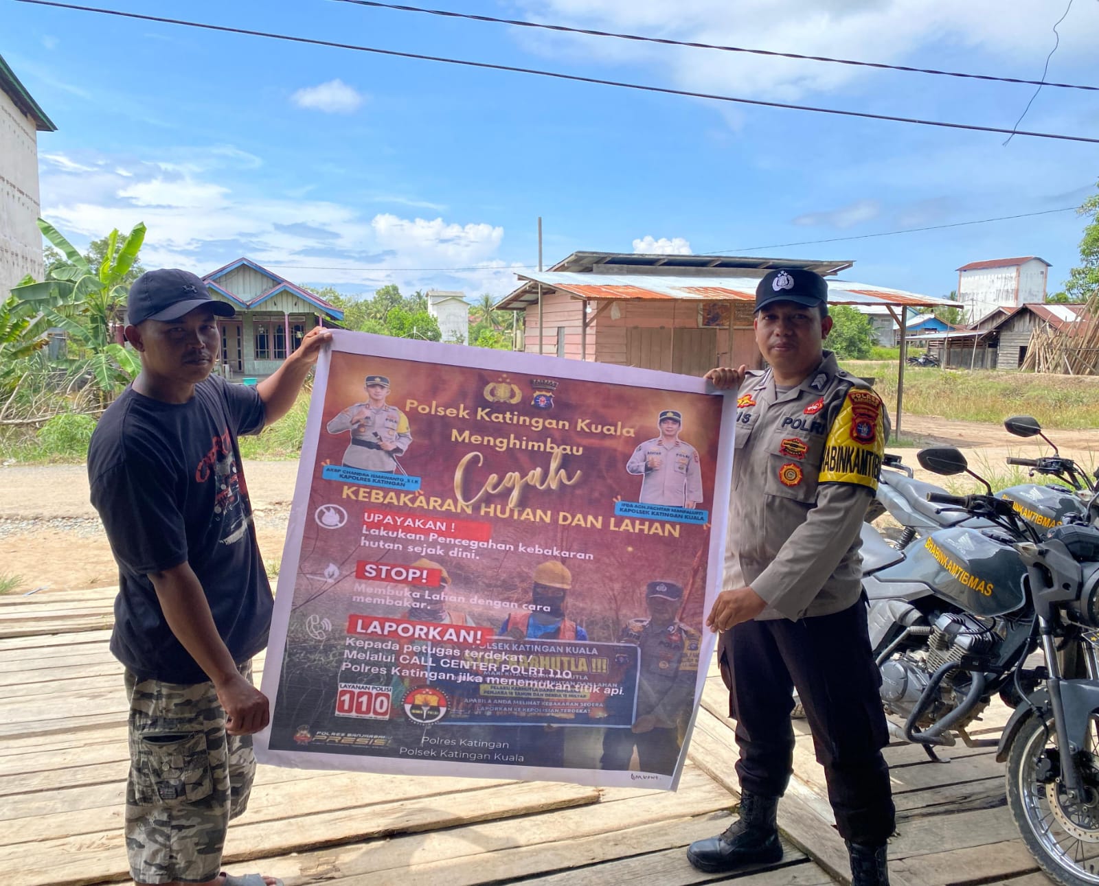 Bhabinkamtibmas Pagatan Hilir Himbau Masyarakat Untuk Tidak Membakar Hutan dan Lahan