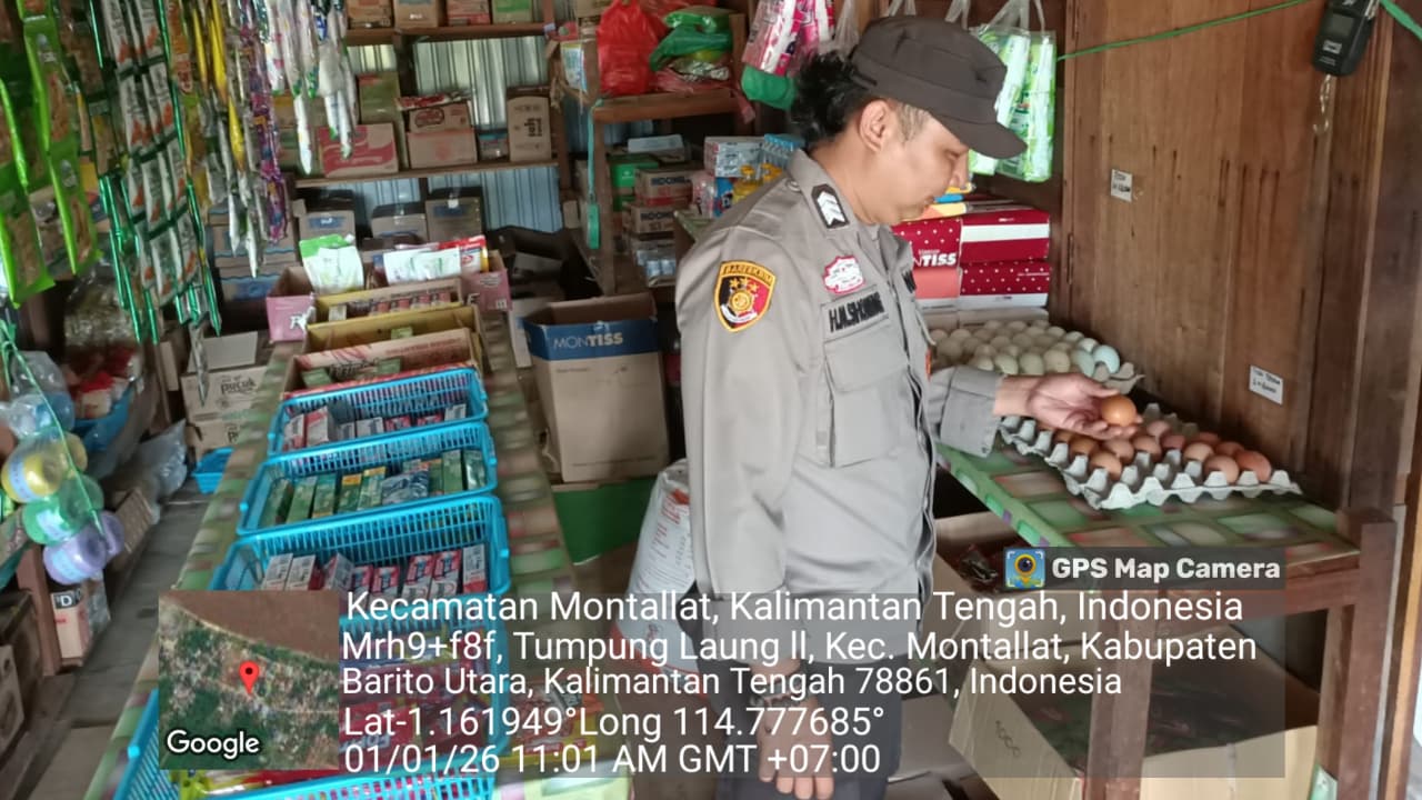 Polsek Montallat Laksanakan Pengecekan Sembako Untuk Pantau Stok Dan Harga Di Pasaran