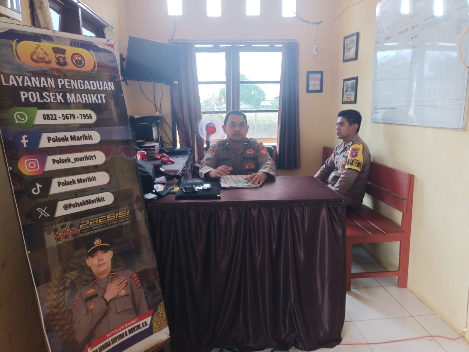 Tingkatkan Keamanan Penjagaan Mako, Personil Polsek Marikit Stand by di Mako.