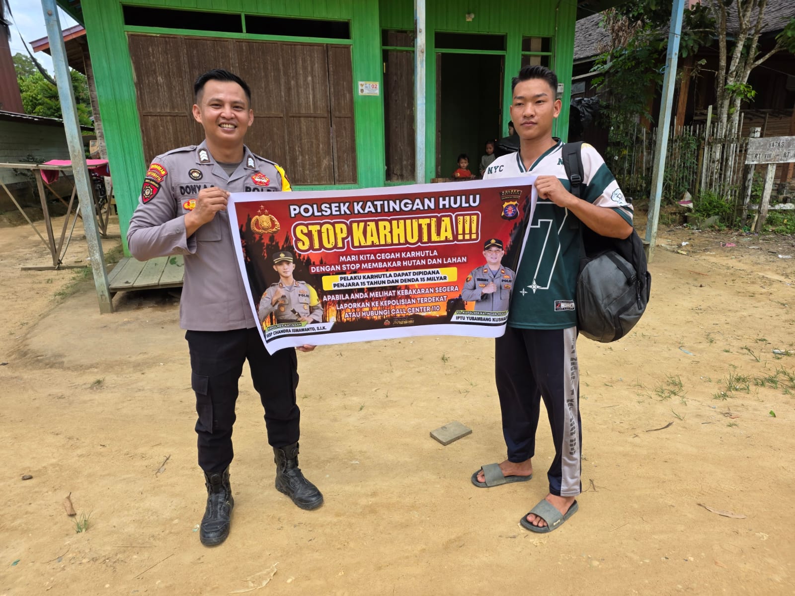 Polsek Katingan Hulu sosialisasi Stop Karhutla.