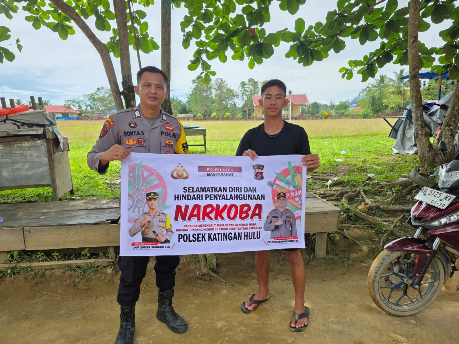 Bhabinkamtibmas Polsek Katingan Hulu dan Bukit Raya Imbau Warga Jauhi Narkoba.