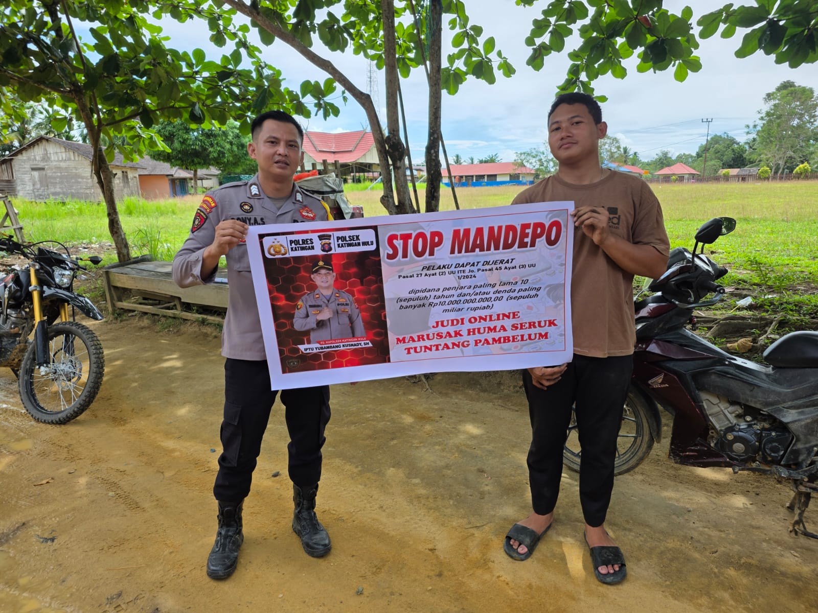 Bhabinkamtibmas Polsek Katingan Hulu dan Bukit Raya Imbau Warga Jauhi Judi Online