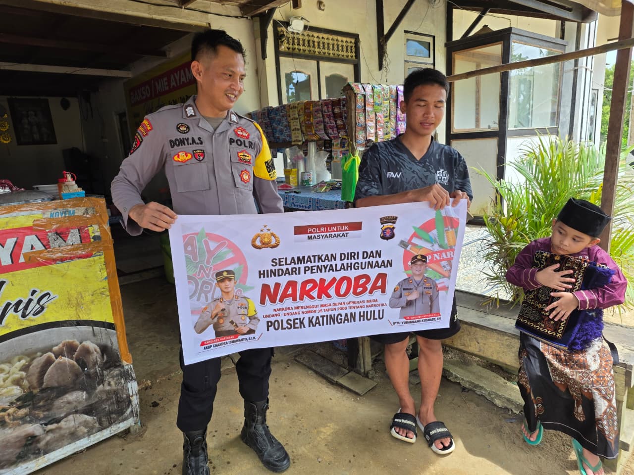 Bhabinkamtibmas Polsek Katingan Hulu dan Bukit Raya Imbau Warga Jauhi Narkoba.