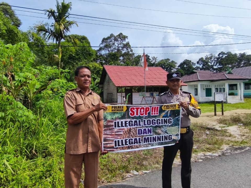 Polsek Tewang Sangalang Garing dan Pulau Malan Minta Warga Tidak Melakukan Aktivitas Ilegal Logging dan Ilegal Minning