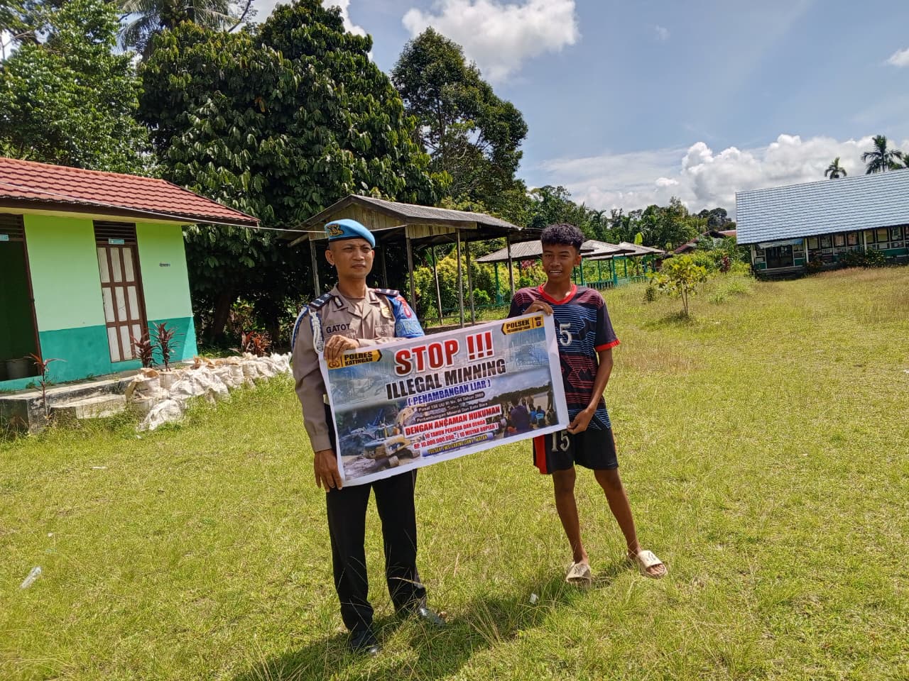 Cegah Kerusakan Lingkungan Polsek Tewang Sangalang Garing dan Pulau Malan Sampaikan Imbauan Ilegal Logging Ilegal Minning.