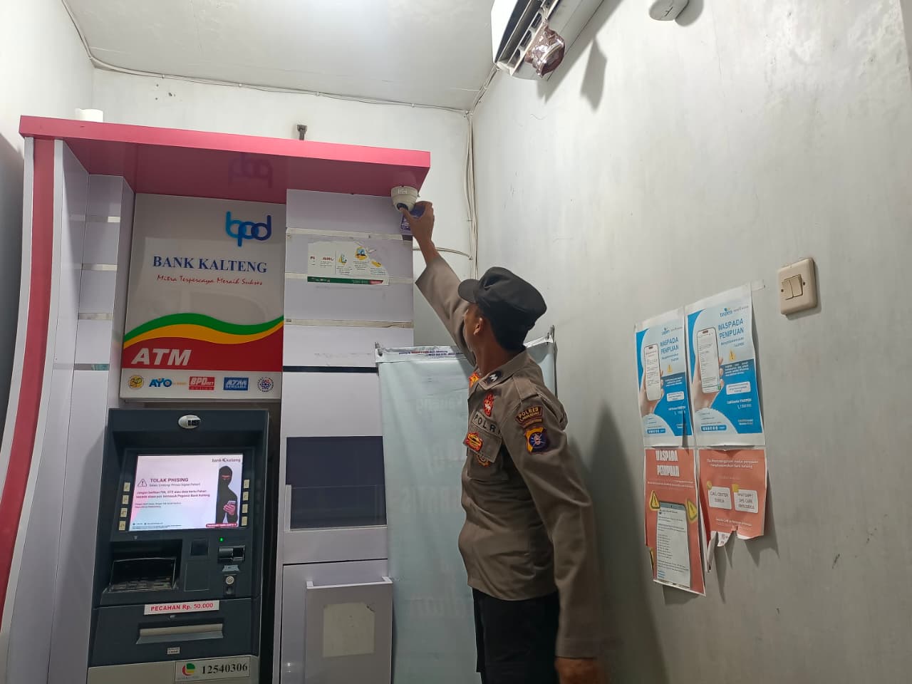 Piket Polsek Patroli ke Perbankan Atm