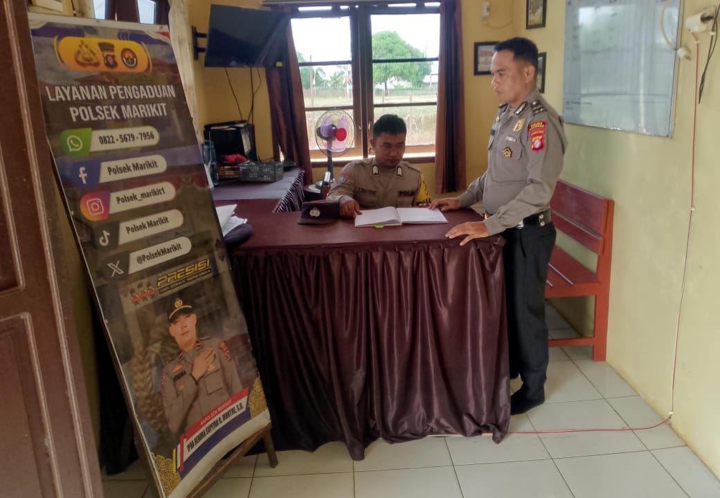 Personil Polsek Marikit Stand By di Mako Penjagaan.