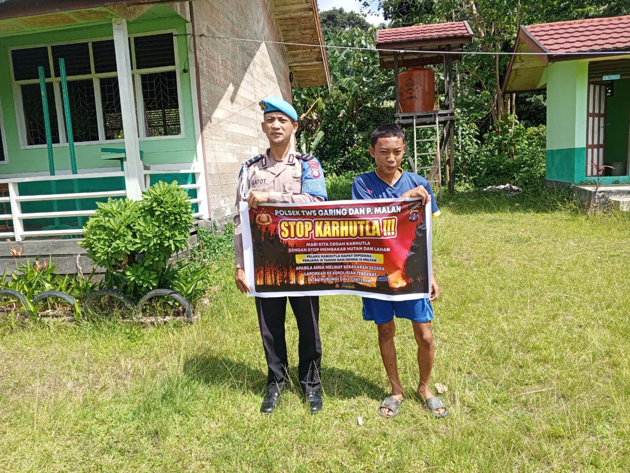 Polsek Tewang Sangalang Garing dan Pulau Malan Imbau Warga Tidak Membuka Lahan Dengan Membakar