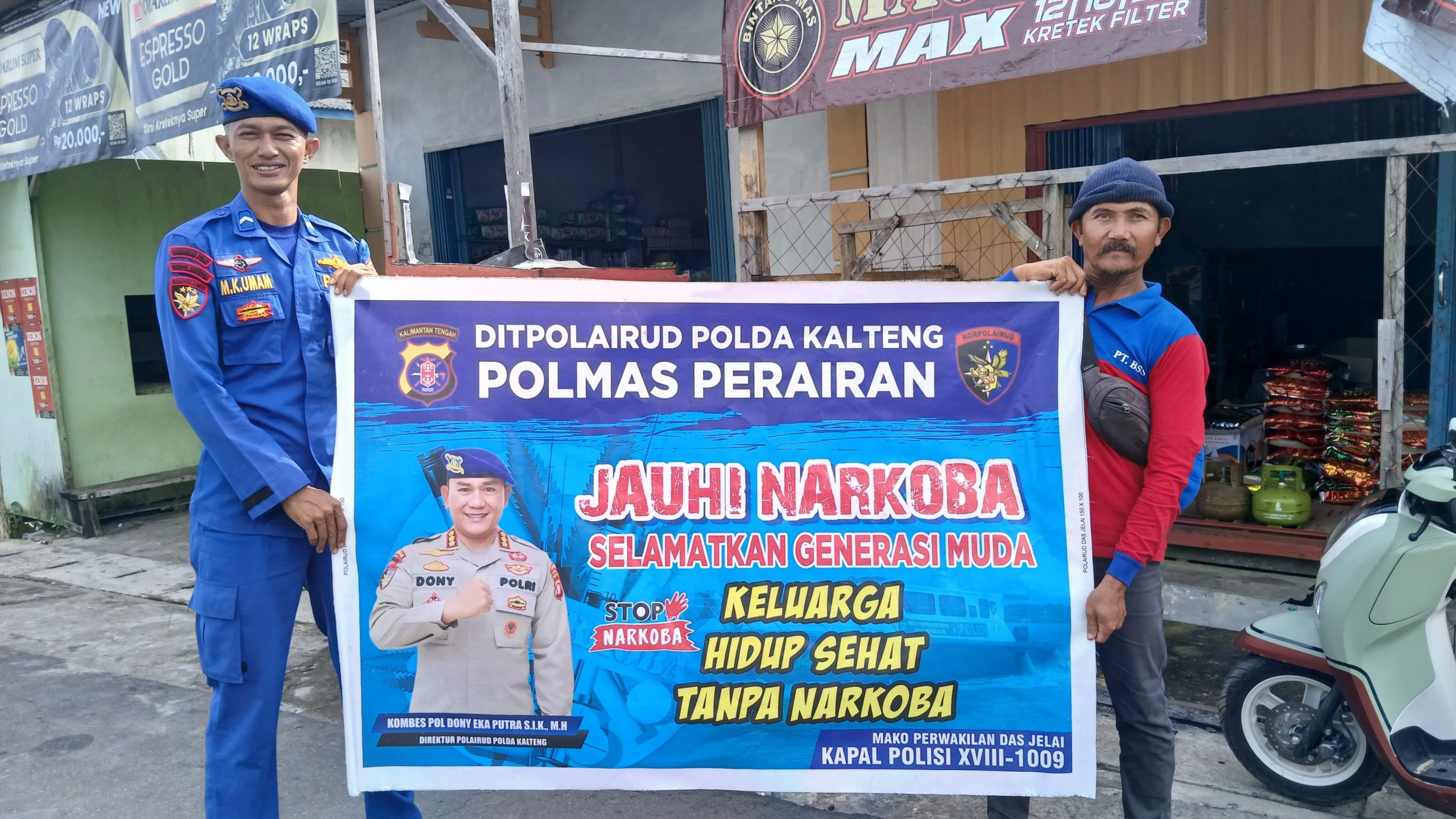 ‎Personil Mako perwakilan Das Jelai ajak masyarakat pesisir Jauhi Narkoba.