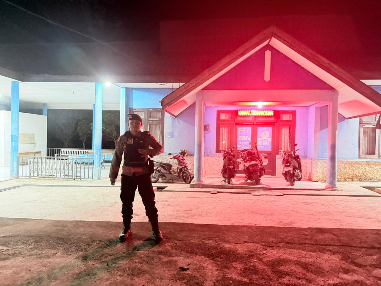 Sat Samapta Polres Lamandau Patroli Malam Hari, Jaga Kamtibmas dan sambang sejumlah Tempat