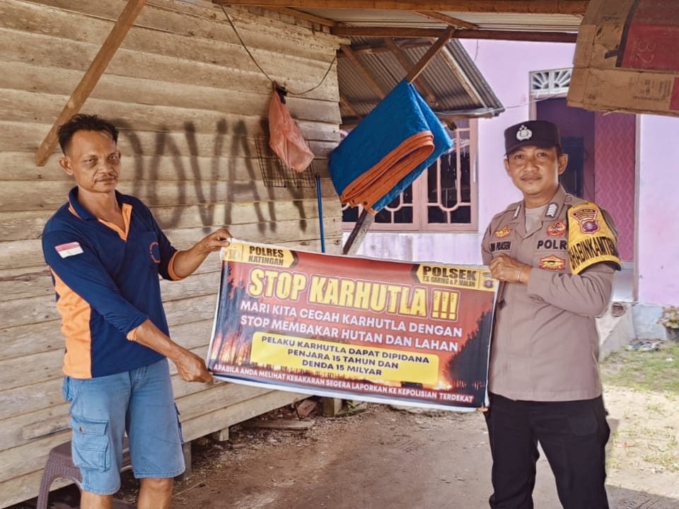 Polsek Tewang Sangalang Garing dan Pulau Malan Imbau Warga Tidak Membuka Lahan Dengan Membakar
