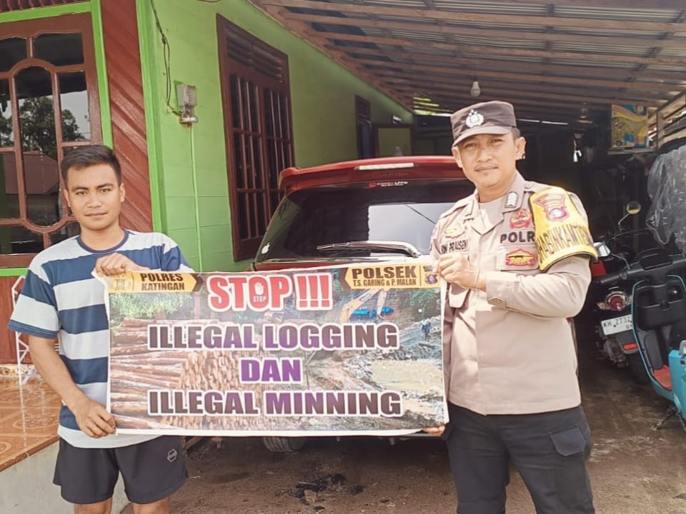 Polsek Tewang Sangalang Garing dan Pulau Malan Imbau Warga Tidak Melakukan Aktivitas Ilegal Logging dan Ilegal Minning