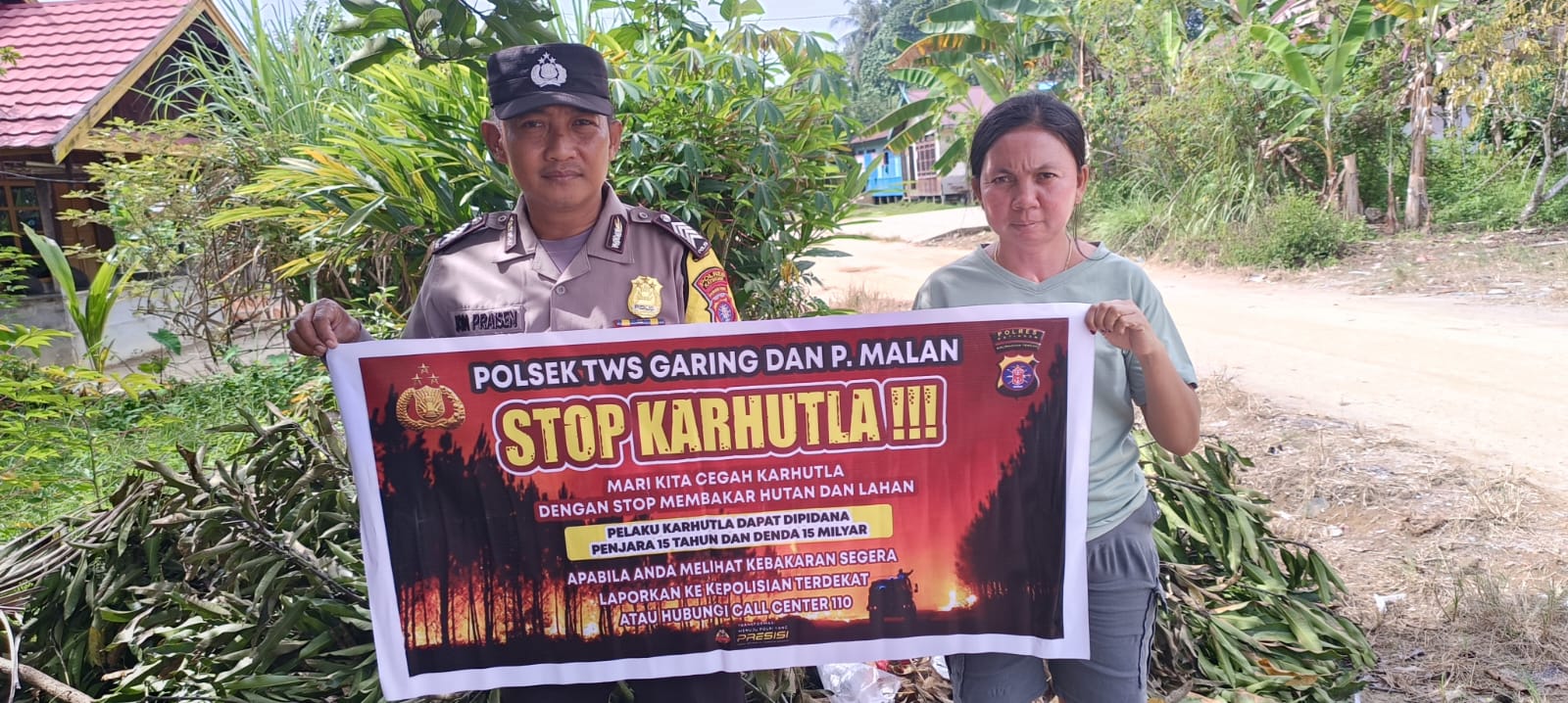 Polsek Tewang Sangalang Garing dan Pulau Malan Imbau Warga Tidak Membuka Lahan Dengan Membakar