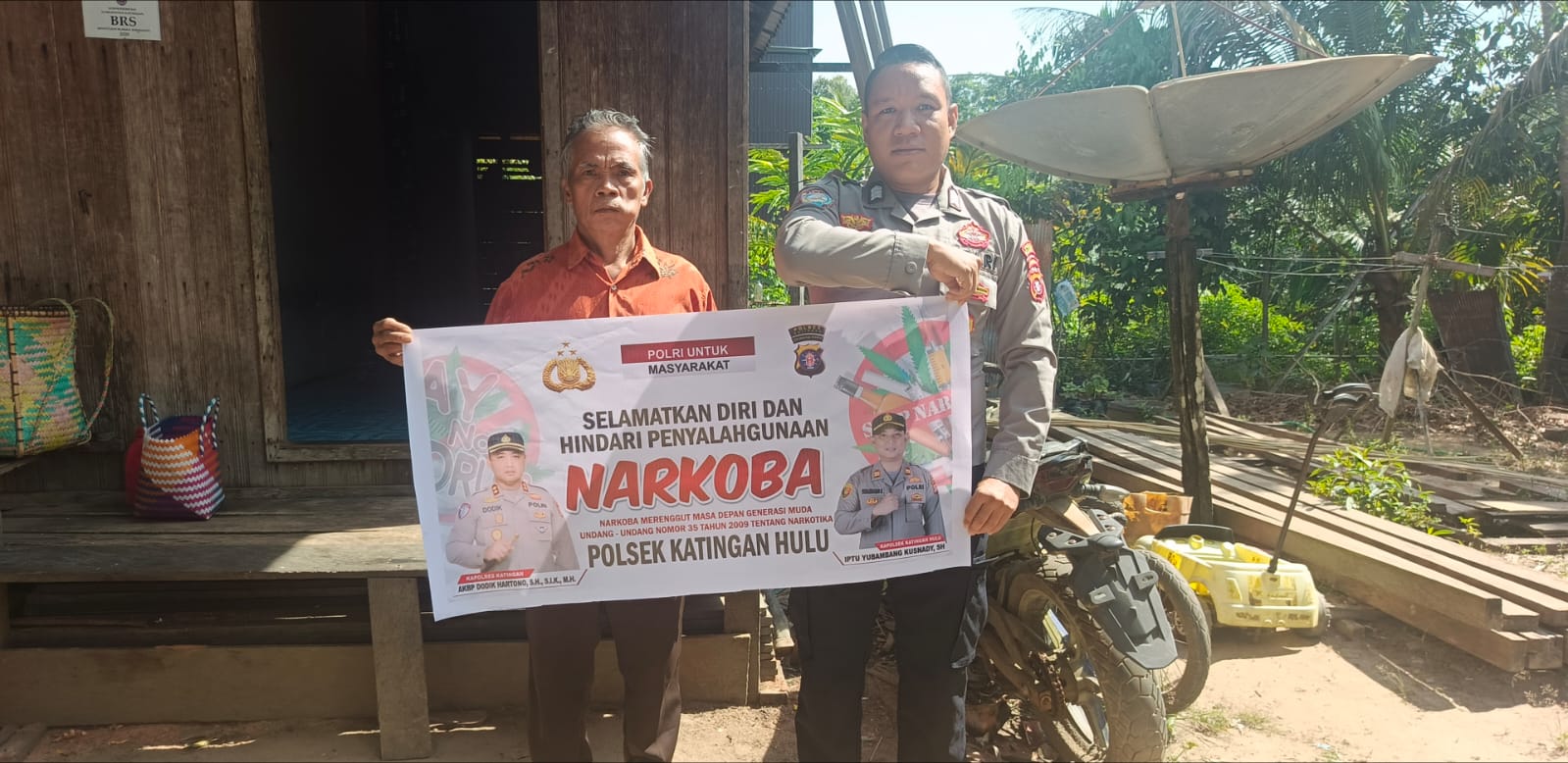 Bhabinkamtibmas Polsek Katingan Hulu dan Bukit Raya Imbau Warga Jauhi Narkoba.