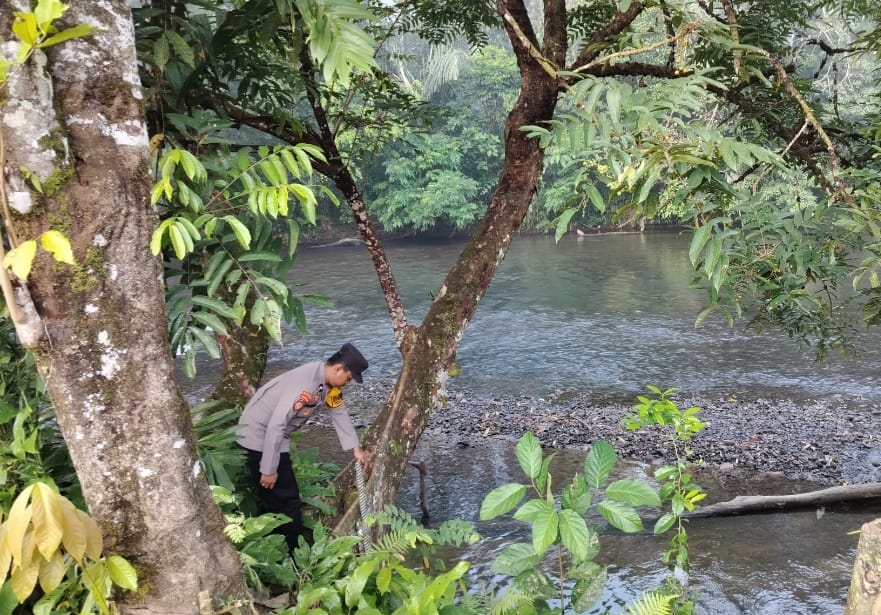 Piket Polsek Delang cek debit air DAS Delang