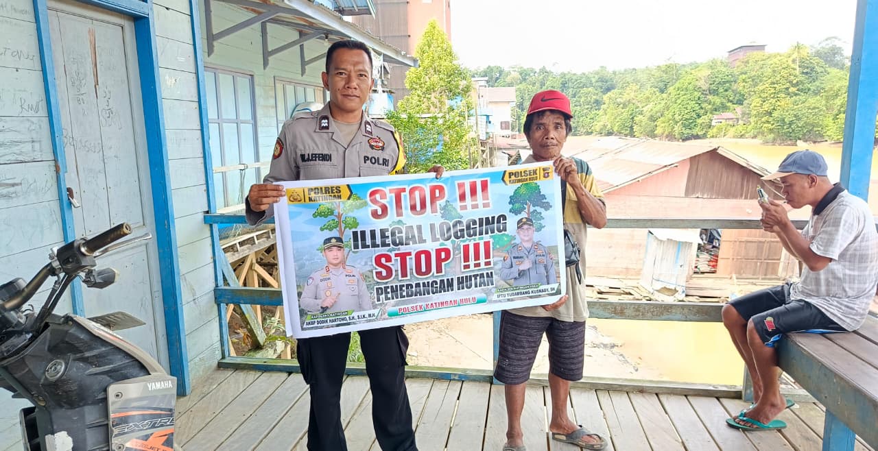 Upaya Pencegahan Penebangan Hutan secara Liar (Ilegal Logging), Bhabinkamtibmas sosialisasi kepada masyarakat.