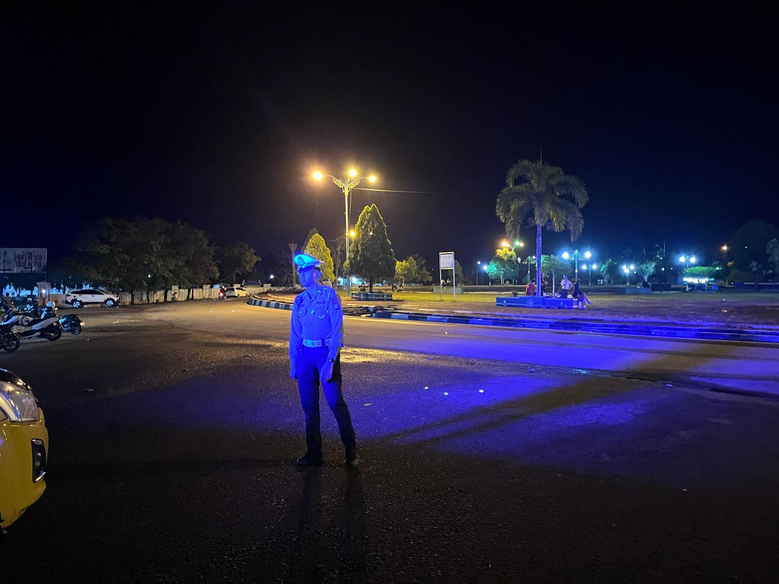 Piket Lantas Patroli Blue Light Polres Lamandau di Malam Hari